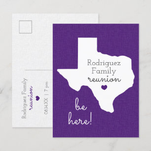 Carte postale Purple State of Texas Family Reunion