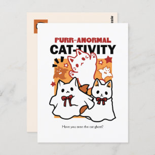 Carte Postale Purr-anormal Cat Cat mignonne Halloween Conception