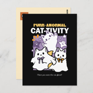 Carte Postale Purr-anormal Cat-tivity - Halloween Cat Design