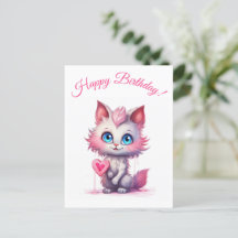 Purr-fect Anniversaire Voeux - Cute Kitty