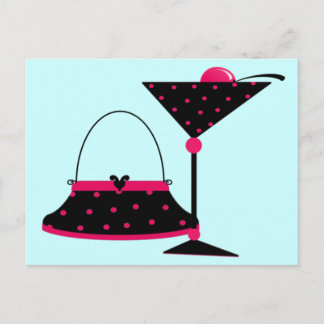 Carte Postale Purse et Martini