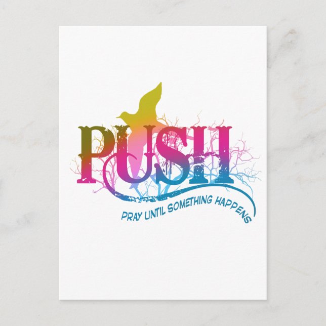 Carte Postale PUSH arc-en-ciel (Devant)