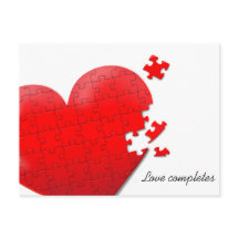 carte postale puzzle coeur amour