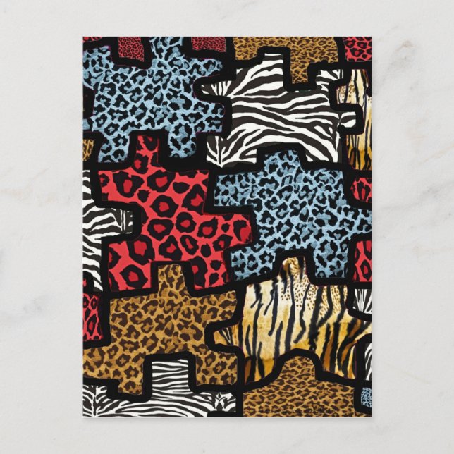 Carte Postale Puzzle Rockabilly Impression Animale RAB (Devant)