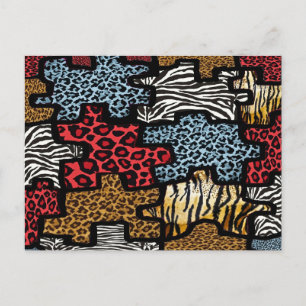 Carte Postale Puzzle Rockabilly Impression Animale RAB