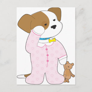 Carte Postale Pyjamas de chiots mignons