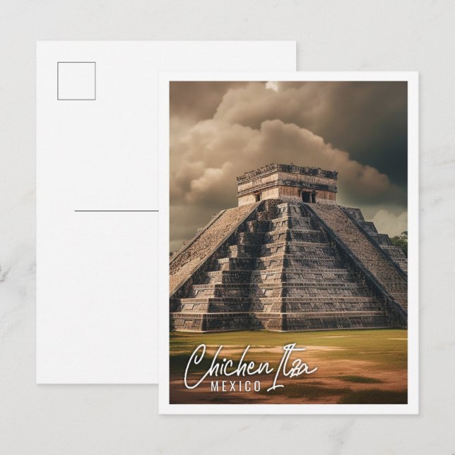 Carte Postale Pyramide de Chichen Itza Mexique un voyage célèbre (Devant / Derrière)