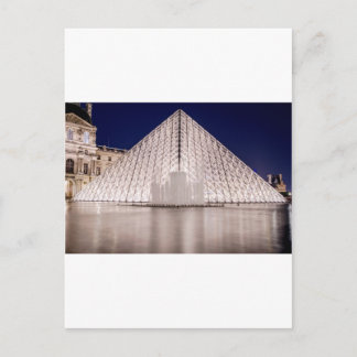 Carte Postale pyramide du louvre france paris la nuit