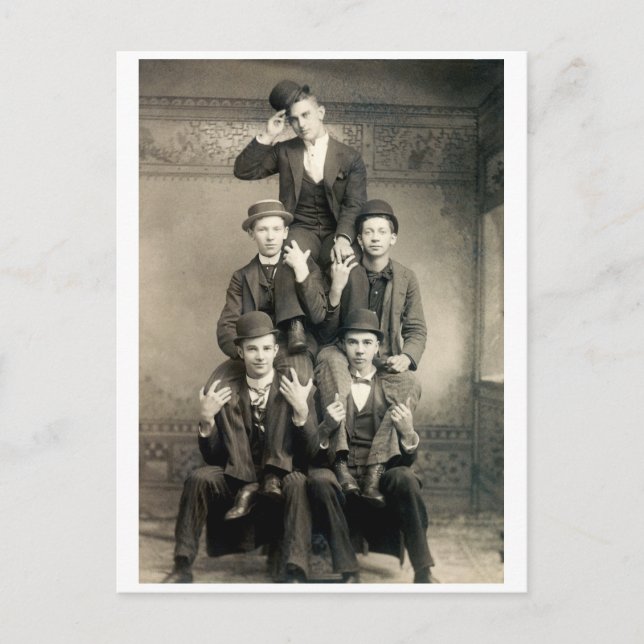 Carte Postale Pyramide humaine du 19e siècle (Devant)