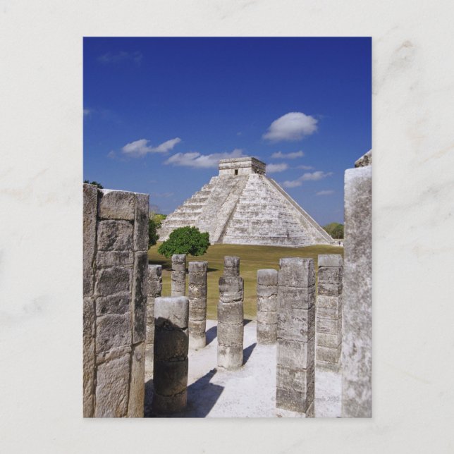 Carte Postale Pyramide Kukulcan vu du Groupe (Devant)