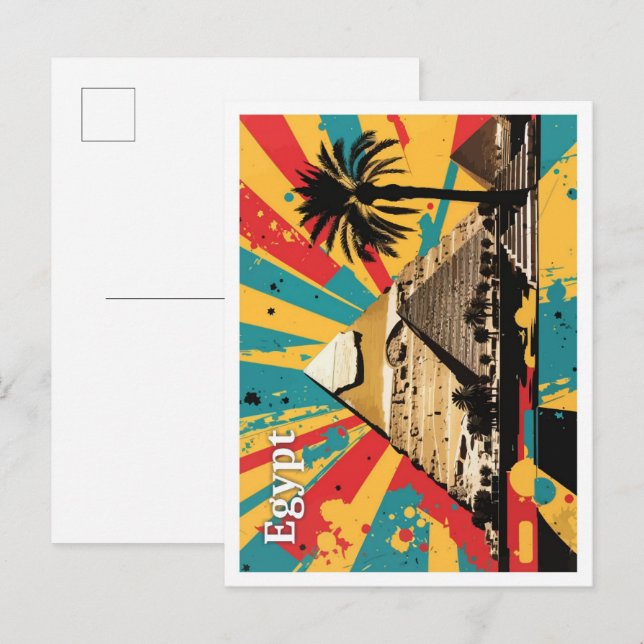Carte Postale Pyramide Le Caire Egypte Pop Art Voyage Illustrati (Devant / Derrière)