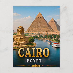 Carte Postale Pyramides du Caire et splendeur intemporelle du Ni
