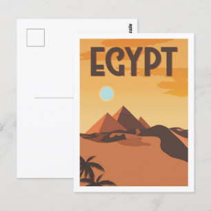 Carte Postale Pyramides Egypte Célèbre Lieu de Voyage Illustrati