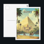 Carte Postale Pyramides Egypte Célèbre Vintage voyage Place<br><div class="desc">Pyramides Egypte Vintage Lieu de voyage célèbre</div>
