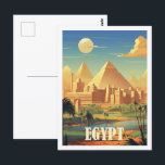 Carte Postale Pyramides Egypte Lieu de voyage célèbre<br><div class="desc">Pyramides Egypte Vintage Lieu de voyage célèbre</div>