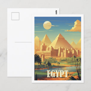 Carte Postale Pyramides Egypte Lieu de voyage célèbre