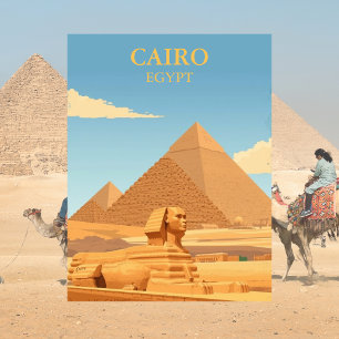 Carte Postale Pyramides et Sphinx du Caire Égypte Voyage Vintage