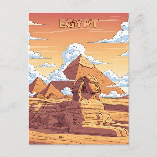 Carte Postale Pyramides et sphinx égyptiens identiques (Devant)