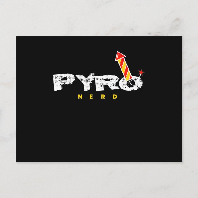 Carte Postale Pyro Nerd Firework Rocket Pyrotechnie (Devant)