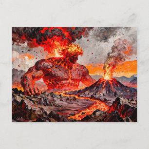 Carte Postale Pyrokles Titan de lave et de feu volcanique de Grè