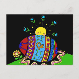 Carte Postale Pysanka et le soleil ukrainien Art populaire