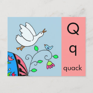 Carte Postale Q est pour Quack