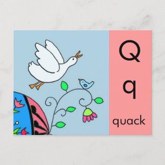 Carte Postale Q est pour Quack