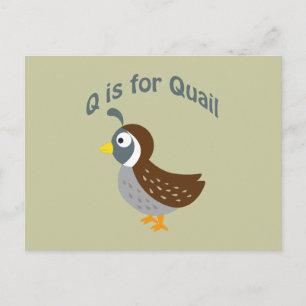 Carte Postale Q est pour Quail