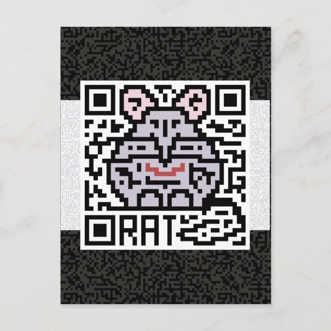 Carte Postale QR Code du rat (Devant)