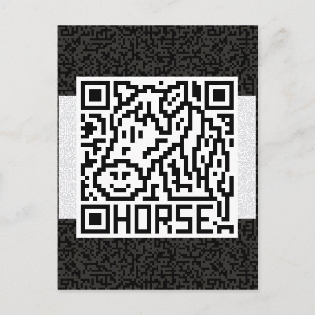 Carte Postale QR Code le cheval (Devant)