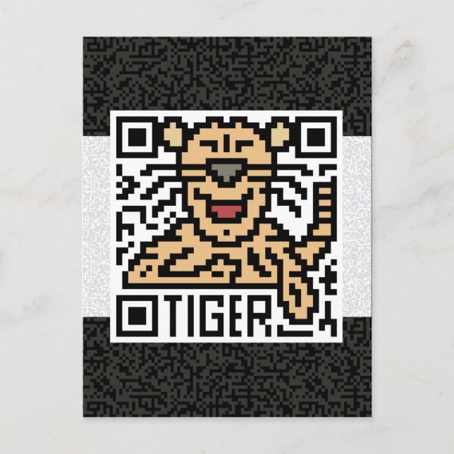 Carte Postale QR Code le tigre (Devant)