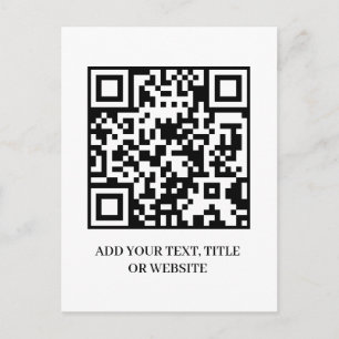 Carte Postale QR minimaliste   Conception de texte personnalisé 