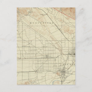 Carte Postale quadrangle San Bernardino montrant San Andreas Rif