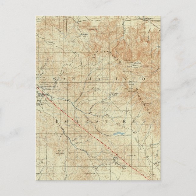 Carte Postale quadrangle San Jacinto montrant San Andreas Rift (Devant)