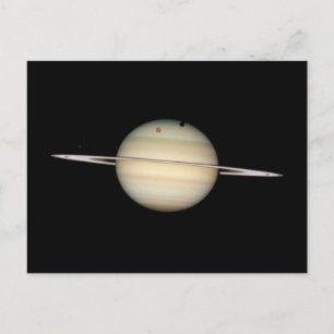 Carte Postale Quadruple transit de la Lune de Saturne
