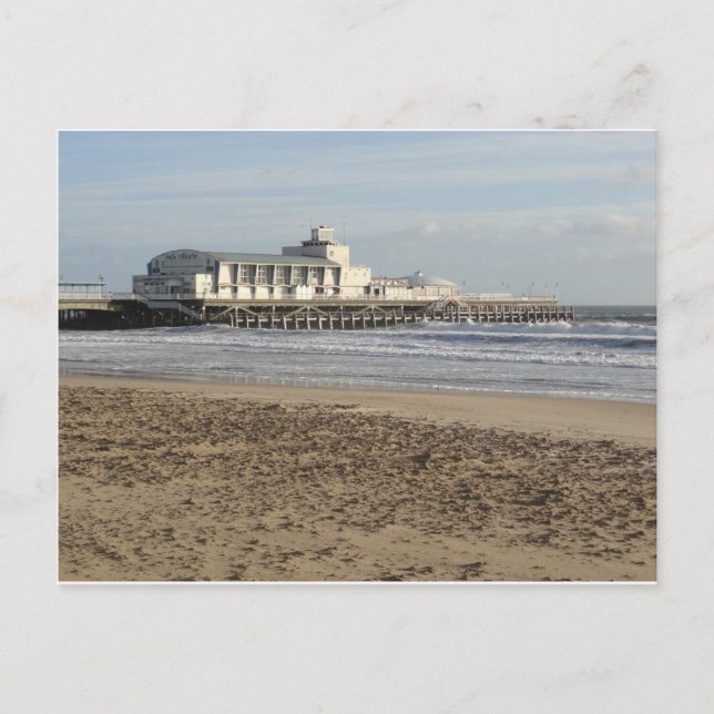 Carte Postale quai de Bournemouth en hiver (Devant)