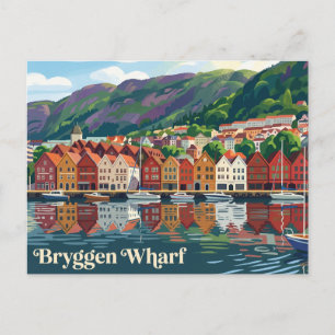 Carte Postale Quai de Bryggen Norvège