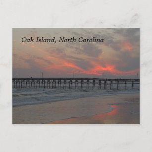 Carte Postale Quai et coucher du soleil - Oak Island, NC