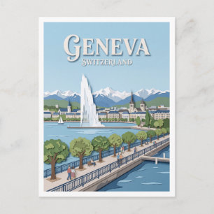 Carte Postale Quai Gustave-Ador Genève Suisse