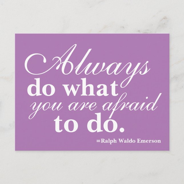 Carte Postale Qualité - Faites ce que vous craignez le plus viol (Devant)