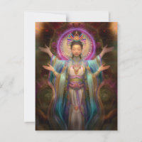 Quan Yin Art Goddess Visionnaire Colorée
