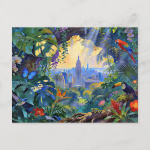 Carte Postale Quand la faune observe Manhattan – Un paysage urba