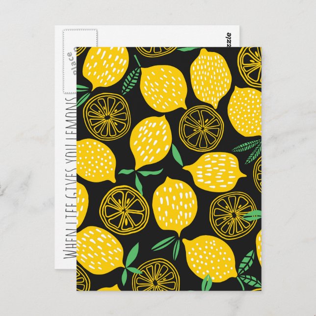 Carte Postale Quand La Vie Vous Donne Des Citrons Citron Jaune S (Devant / Derrière)