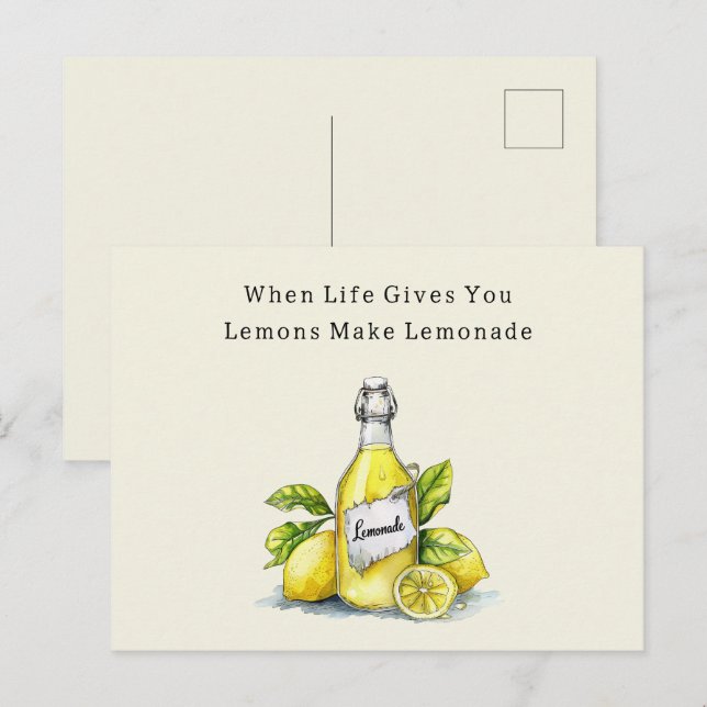 Carte Postale Quand la vie vous donne des citrons, faites de la  (Devant / Derrière)