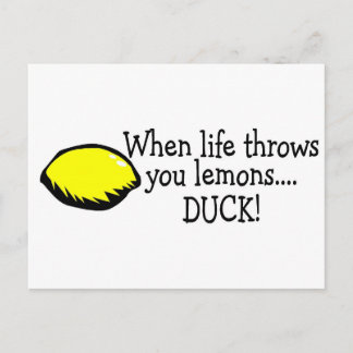 Carte Postale Quand la vie vous lance citrons canard citron citr