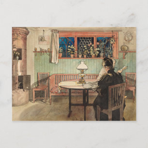 Carte Postale Quand les enfants sont allés au lit par Larsson