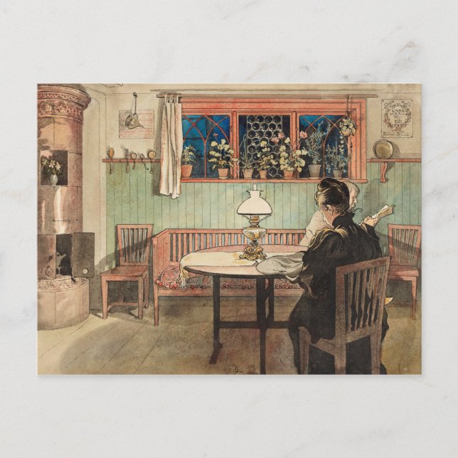 Carte Postale Quand les enfants sont allés au lit par Larsson (Devant)