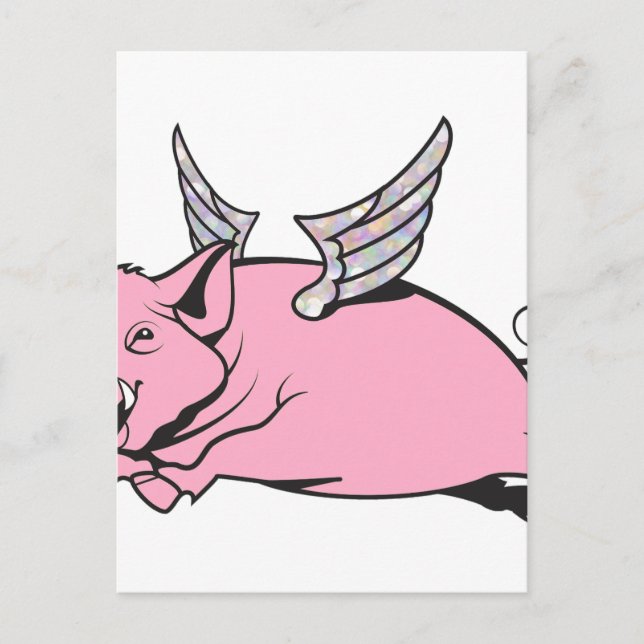 Carte Postale quand les porcs volent (Devant)