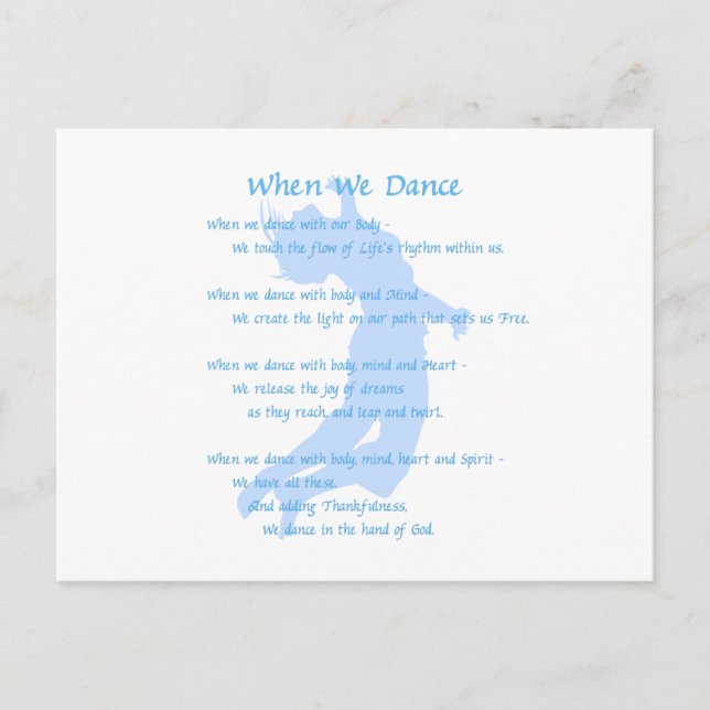 Carte Postale Quand on danse (Devant)