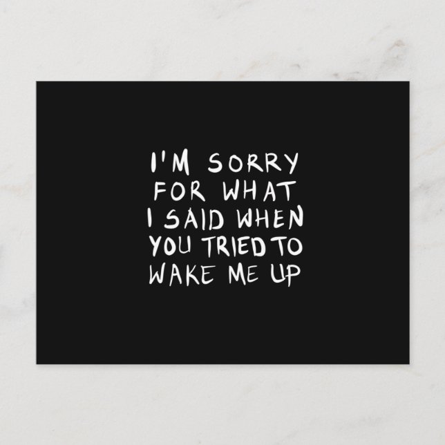 Carte Postale quand tu as essayé de me réveiller (Devant)